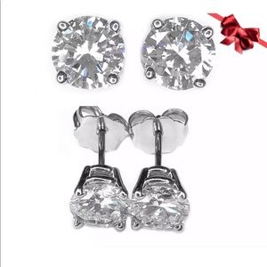 Round Brilliant Diamond Stud Earrings 1.50 Carats